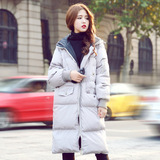 冬季新款韩版时尚显瘦大码男女情侣同款加厚中长款连帽棉衣外套潮
