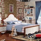 地中海床 美式乡村床 田园高箱床实木双人床1.5米1.8板式卧室家具