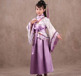 女童汉服古代汉唐朝古装仙女儿童乐器古筝舞蹈唐装表演出服装