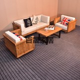 复古全实木沙发组合欧式布艺沙发现代中式客厅双人三人沙发椅特价
