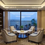 新中式售楼处洽谈桌椅组合酒店大堂茶馆咖啡厅接待部休闲布沙发椅
