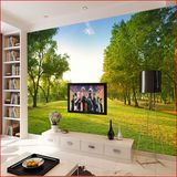 森林田园自然风景 客厅卧室大型壁画电视背景墙纸 3D立体个性壁纸