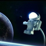 正品意思工厂太空人宇航员公仔键盘灯超萌USB小夜灯创意带开关usb