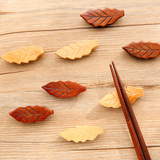 日式和风 原木筷子架 楠木实木筷子托 树叶筷托筷枕筷架 天然生漆
