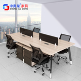 上海职员办公桌4人位办公家具简约现代工作位员工桌屏风办公桌椅