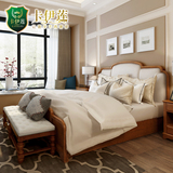 卡伊莲美式床1.8米1.5双人床乡村小户型软靠床木质床主卧家具BN3A