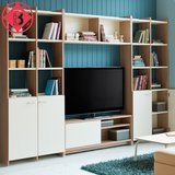 ebells 简约电视柜书柜组合 简易板式家具 电视墙柜 影视柜现代
