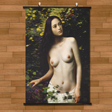 卧室装饰艺术布画日本风情趣人体油画效果性感美女诱惑裸体挂轴画