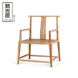 新中式实木禅意圈椅 现代简约老榆木扶手椅靠背扶手官帽椅办公椅