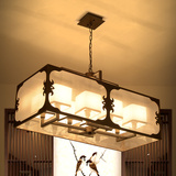 长方形新中式餐厅吊灯 现代大气客厅灯中国风铁艺卧室灯吧台灯具