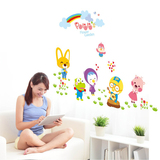 韩国卡通可爱小鸡 儿童房卧室客厅校学幼儿教育系列 背景墙贴纸