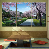 日本东京樱花装饰画日式客厅餐厅挂画日本料理寿司店壁画风景墙画