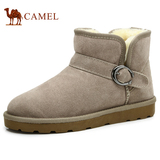 camel骆驼男鞋 新款情侣款雪地靴 日常休闲保暖短筒男士靴