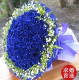 19朵蓝玫瑰礼盒99朵花束上海鲜花速递七夕情人节生日520圣诞节