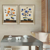 慕斯维餐厅装饰画客厅沙发背景墙花卉三联油画电表箱现代简约挂画