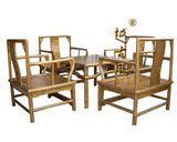 中式南宫椅五件套太师椅矮沙发茶几官帽椅圈椅榆木仿古实木家具