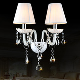 奢华水晶壁灯欧式客厅卧室床头水晶灯蜡烛壁灯过道灯饰灯具
