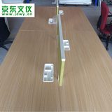 广州二手办公家具绿白间色直板带屏风1.4*0.6工作位工作台