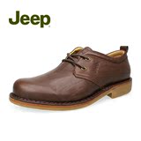JEEP/吉普尖头系带男鞋商务休闲牛皮低跟通勤皮鞋JS358