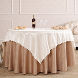 西餐酒店圆桌桌布饭店台布茶几桌布长方形餐桌布米白咖啡紫红色