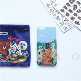 line布朗熊可妮兔韩国清新苹果6siPhone6s4.7/plus创意手机壳吃货