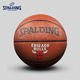 SPALDING官方旗舰店NBA公牛队徽室内室外PU皮篮球74-097 包邮