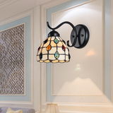 现代欧式蒂凡尼壁灯床头过道阳台卧室复古创意地中海玻璃吊灯灯具