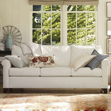 美式乡村布艺沙发 欧式宜家地中海法式真皮布艺组合可折叠 沙发床