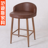 圆形柜台椅 不锈钢圆凳子靠背珠宝椅 时尚手机店椅子收银台凳吧椅