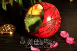 新中式化妆镜 红色喜庆结婚礼品 桌面台式创意复古小梳妆镜 正品