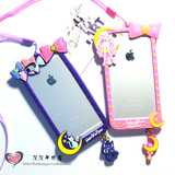 日本美少女战士iphone6立体蝴蝶结手机壳 苹果6plus卡通硅胶边框