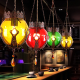 北欧复古创意漫咖啡彩色玻璃吊灯 餐厅吧台个性艺术灯饰灯具