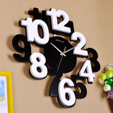 圆形创意挂钟客厅现代数字个性静音钟表卧室墙壁挂表艺术时钟表