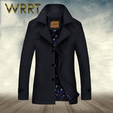 WRRT 春季新款男装中长款韩版青年风衣时尚商务休闲外套3782