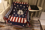 米奇micky国旗卡通儿童美式乡村宜家英伦风棉麻沙发巾盖毯休闲毯