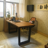 美式LOFT工业风格简约现代铁艺实木办公桌长桌会议桌电脑桌书桌