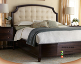 美式乡村实木床1.8米双人床复古做旧橡木北欧家具1.8米简约公主床