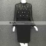 代购台湾3F国际专柜正品2016秋新款女装连衣裙 363162L 黑色 789