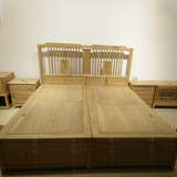 明清中式纯实木免漆家具双人床1.5 1.8米 老榆木卧室古典仿古家具