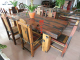 老船木实木家具餐桌餐台简约现代客人餐桌椅 会所酒店餐台可定做