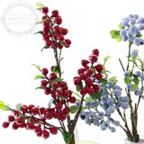 蔓越莓浆果蓝莓仿真植物 高品质果子树枝 美式拍摄道具仿真花装饰
