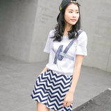 cloudspace夏季休闲女装白色短袖t恤女式韩版上衣62T4909