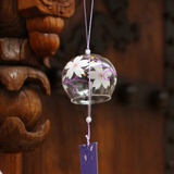 创意家居摆件玻璃风铃日本日式紫色风铃创意礼物男女生日礼物