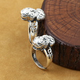925纯银饰品 辟邪招财貔貅戒指 时尚个性复古泰银开口指环 银戒指