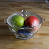 正品乐美雅玻璃碗带盖汤碗套装微波炉圆形玻璃碗透明饭盒耐热特价