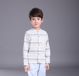 儿童韩版长袖棉麻薄款衬衫男童上衣秋装2015新款童装 中大童衬衣
