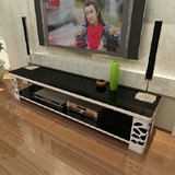 特价钢化玻璃电视柜黑色铁艺创意风格个性时尚环保影视柜机顶盒柜