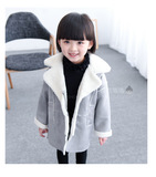 2015冬季新款韩版小中大儿童女童韩版羊羔毛中长款麂皮外套34567