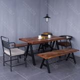 美式复古餐桌铁艺长条餐桌椅实木餐桌椅办公桌咖啡厅桌椅休闲桌椅