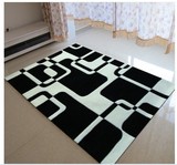 b欧式客厅茶几卧室手工羊毛混纺地毯简约几何图案形定制